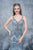 Nina Canacci - 8142 Jeweled V-neck Mermaid Dress In Silver and Neutral