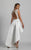 Dave & Johnny - A5802 Sleeveless Lace and Print High Low Gown in White and Print