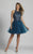 Dave & Johnny - A5954 Halter Beaded Dress with Diaphanous Skirt in Blue