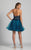Dave & Johnny - A5954 Halter Beaded Dress with Diaphanous Skirt in Blue