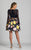 Dave & Johnny - A5955 Long Sleeve Lace and Floral Cocktail Dress in Print