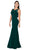 Poly USA - 8148 Sleeveless Illusion Scoop Jersey Trumpet Dress In Green