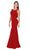 Poly USA - 8148 Sleeveless Illusion Scoop Jersey Trumpet Dress In Red