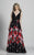 Dave & Johnny - A6002 Deep V-Neck Lace and Floral A-line Gown in Print