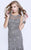 Shail K - 1274 Embellished Sheer Mermaid Gown In Gray