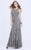 Shail K - 1274 Embellished Sheer Mermaid Gown In Gray