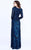 Shail K - 1276 Sequined Long Sleeves Long Dress In Blue