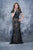 Nina Canacci - 8150 Short Sleeve Embroidered Illusion Evening Gown In Black and Neutral