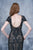 Nina Canacci - 8150 Short Sleeve Embroidered Illusion Evening Gown In Black and Neutral