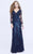 Shail K - 1282 Sequined Long Sleeve Long Gown In Blue