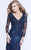 Shail K - 1282 Sequined Long Sleeve Long Gown In Blue