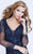 Shail K - 1282 Sequined Long Sleeve Long Gown In Blue