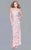 Shail K - 1283 Beaded V Neck Long Gown In Pink