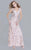 Shail K - 1283 Beaded V Neck Long Gown In Pink