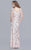 Shail K - 1283 Beaded V Neck Long Gown In Pink