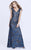 Shail K - 1283 Beaded V Neck Long Gown In Blue