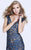 Shail K - 1283 Beaded V Neck Long Gown In Blue