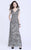 Shail K - 1283 Beaded V Neck Long Gown In Gray