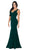 Poly USA - 8152 Plunging V-Neck Trumpet Jersey Gown In Green