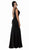 Poly USA - 8152 Plunging V-Neck Trumpet Jersey Gown In Black