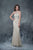 Nina Canacci - 8153 Shimmering Halter Embellished Evening Gown  In White and Neutral