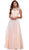 Bateau illusion Chiffon Gown