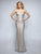 Nina Canacci - 8155 Glitter Lace Triple Spaghetti Strap Evening Gown In Silver/Nude