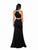 Poly USA - 8156 Halter Neck Sexy Back Cutout Mermaid Jersey Dress In Black