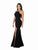 Poly USA - 8156 Halter Neck Sexy Back Cutout Mermaid Jersey Dress In Black