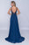 Nina Canacci - 8159 Embellished Plunging V Neck A-Line Gown In Blue