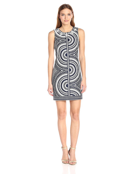 Taylor - Embellished Jewel Cocktail Dress 8751M in Blue and White