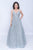 Nina Canacci - 1442 Beaded Floral Lace Deep V-neck A-line Dress