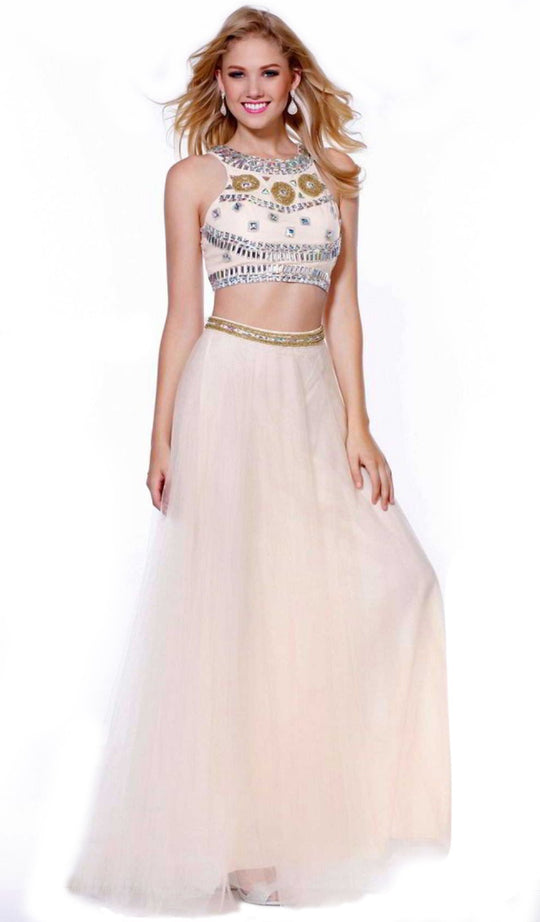 Two Piece Jeweled A-line Dress