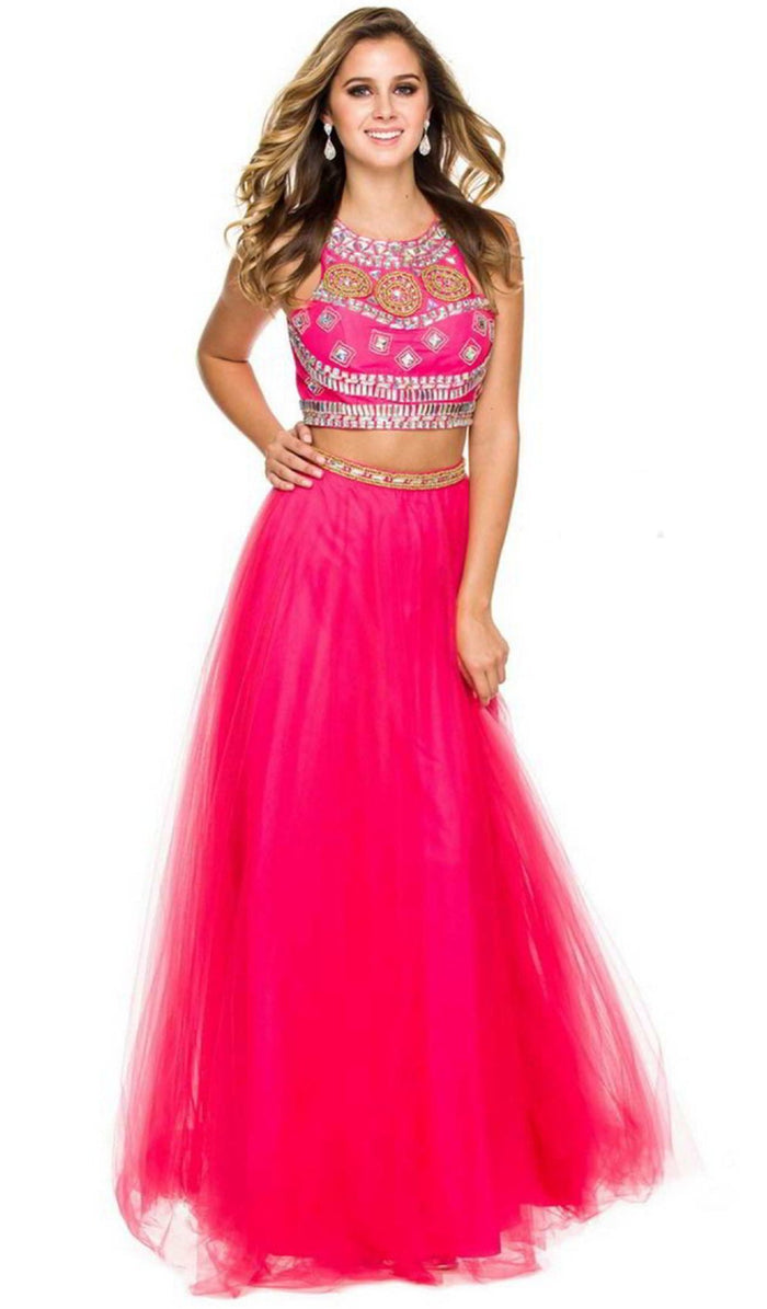 Two Piece Jeweled A-line Dress