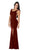 Poly USA - 8168 Illusion Cutout Scoop Jersey Gown In Burgundy