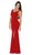 Poly USA - 8168 Illusion Cutout Scoop Jersey Gown In Red