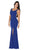 Poly USA - 8168 Illusion Cutout Scoop Jersey Gown In Royal