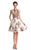 Johnathan Kayne - 7201 Haltered Floral Print Cocktail Dress in Brown and Multi-Color
