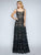 Nina Canacci - 8168 Scoop Lace A-Line Evening Dress In Black And Nude
