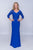 Nina Canacci - M301 Fitted V-Neck Lace Evening Dress In Blue