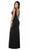 Poly USA - 8168 Illusion Cutout Scoop Jersey Gown In Black