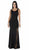 Poly USA - 8168 Illusion Cutout Scoop Jersey Gown In Black