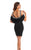 Johnathan Kayne - 7204 Bejeweled Scoop Neck Cocktail Dress in Black
