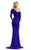 Johnathan Kayne - 7215 Embellished Asymmetric Trumpet Dress in Blue