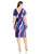Donna Ricco - DR22137JP Paint Stroke Sheath Dress in Purple and Multi-Color