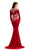 Johnathan Kayne - 7218 Embellished Long Sleeves Trumpet Gown in Red and Gold