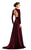 Johnathan Kayne - 7219 Embossed Jewel Long Sleeves Evening Gown in Red