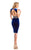 Johnathan Kayne - 7222 Embellished Jewel Keyhole Cocktail Dress in Blue