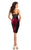 Johnathan Kayne - 7224 Halter Color Block Cocktail Dress in Black and Red
