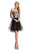 Johnathan Kayne - 7240 Off Shoulder Crystal Long Sleeve Dress in Black and Gold